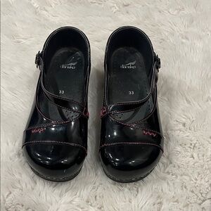 Girl’s Dansko Black Patent Leather Mary Jane Clogs